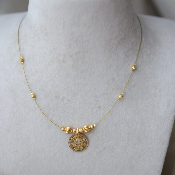 Heritage gold plated coin design invisible necklace IN5123
