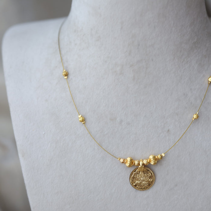 Heritage gold plated coin design invisible necklace IN5123