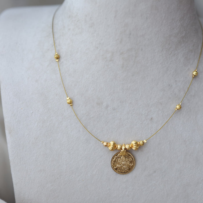 Heritage gold plated coin design invisible necklace IN5123