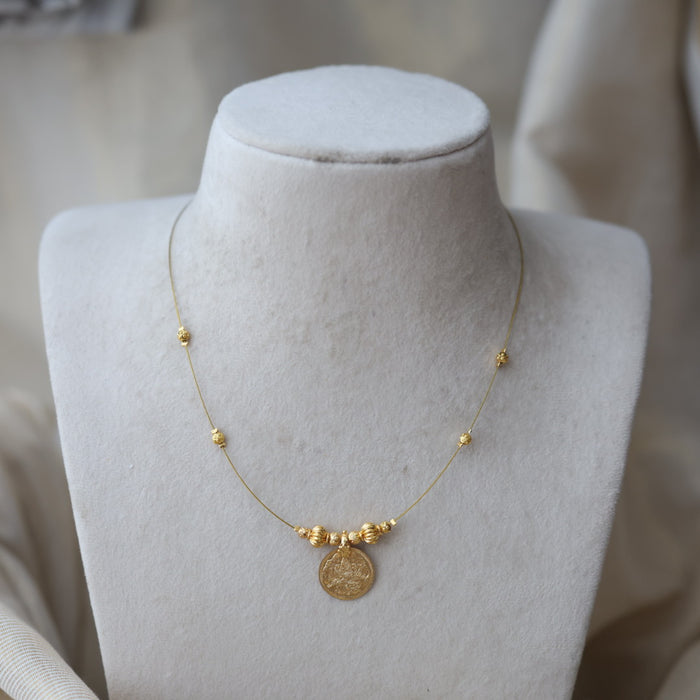 Heritage gold plated coin design invisible necklace IN5123