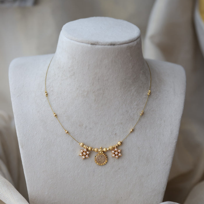 Heritage gold plated coin design invisible necklace IN688