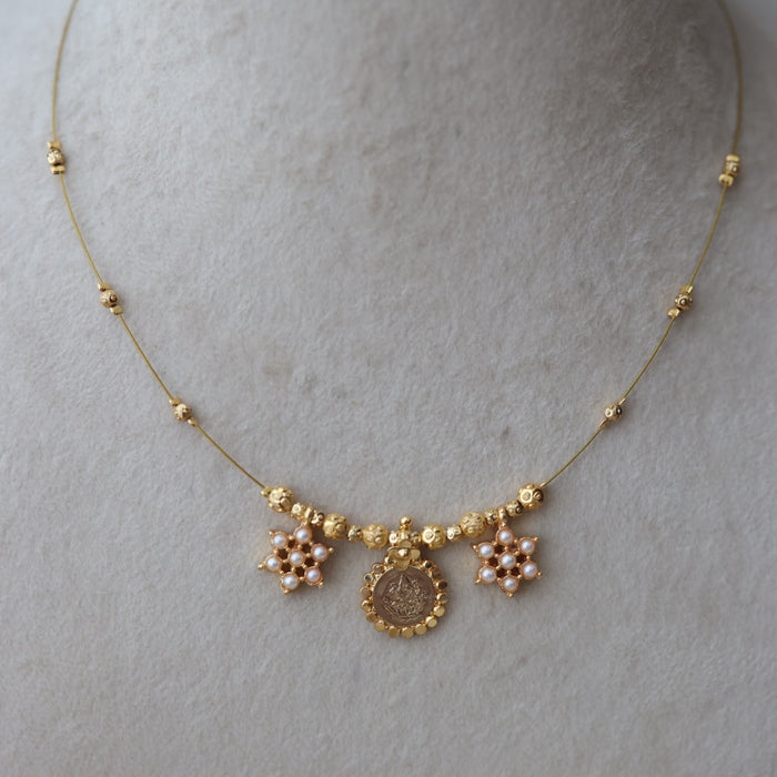Heritage gold plated coin design invisible necklace IN688