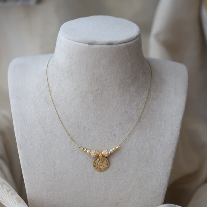 Heritage gold plated coin design invisible necklace IN51289