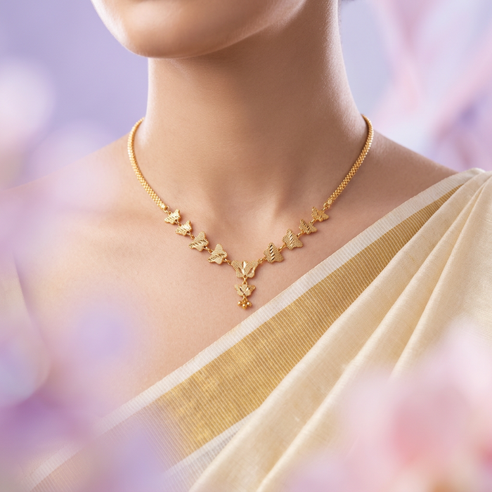 Heritage gold plated simple short necklace H4561