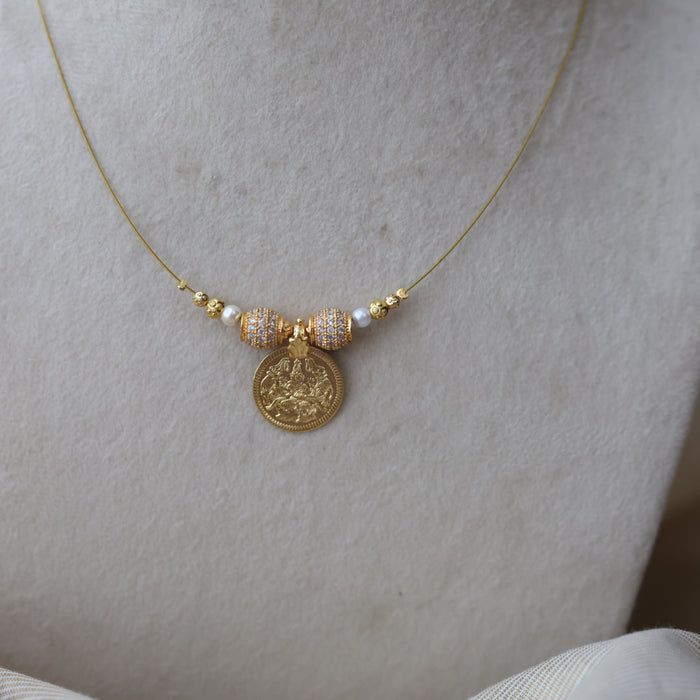 Heritage gold plated coin design invisible necklace IN51289