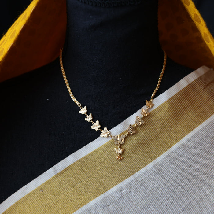 Heritage gold plated simple short necklace H4561