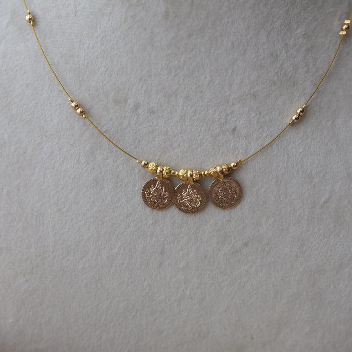 Heritage gold plated coin design invisible necklace IN5645
