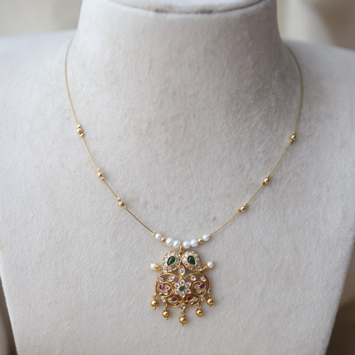 Heritage gold plated invisible necklace IN56733