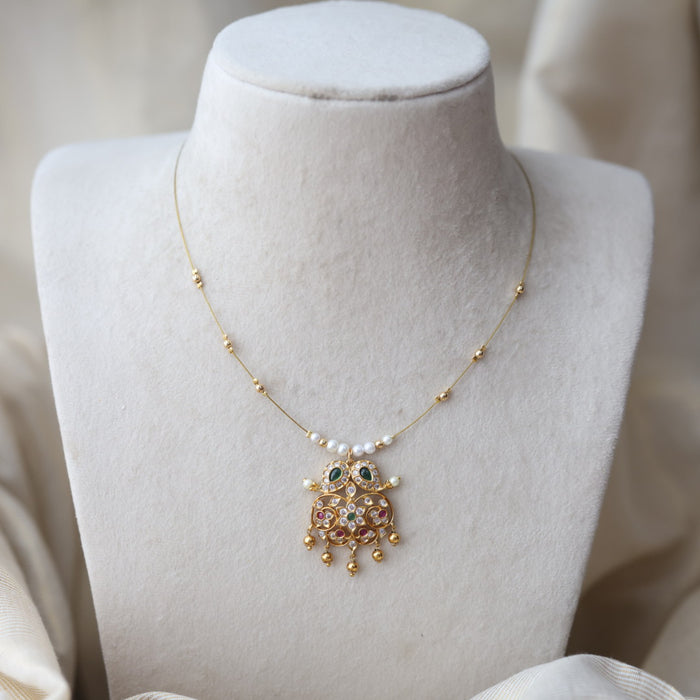 Heritage gold plated invisible necklace IN56733