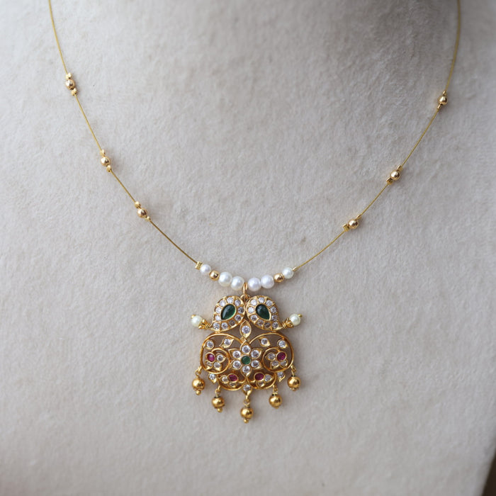 Heritage gold plated invisible necklace IN56733