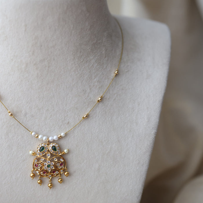 Heritage gold plated invisible necklace IN56733
