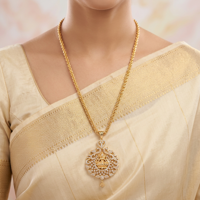 Heritage gold plated padakam long chain HP987