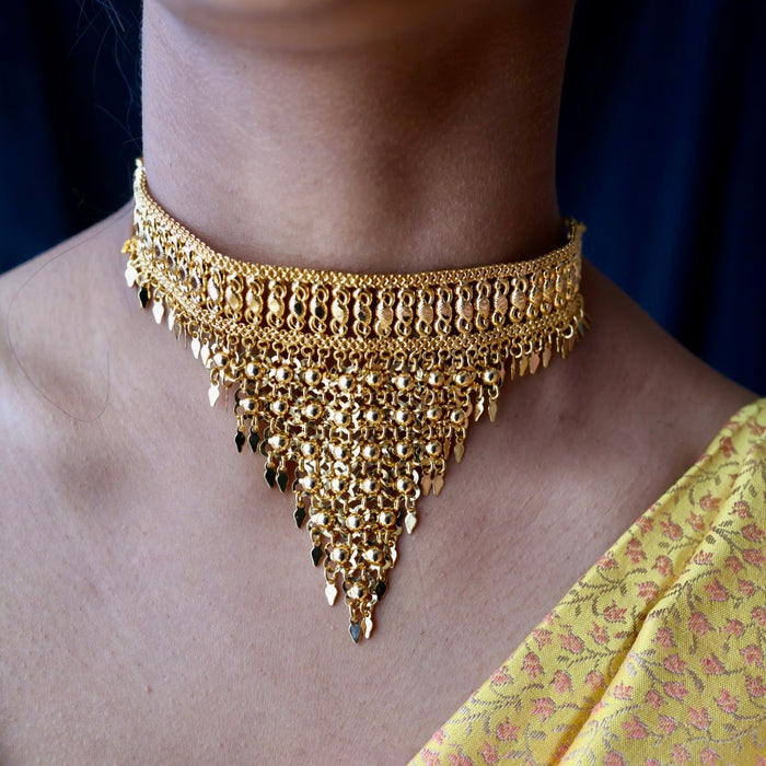 Heritage gold plated choker necklace H8910