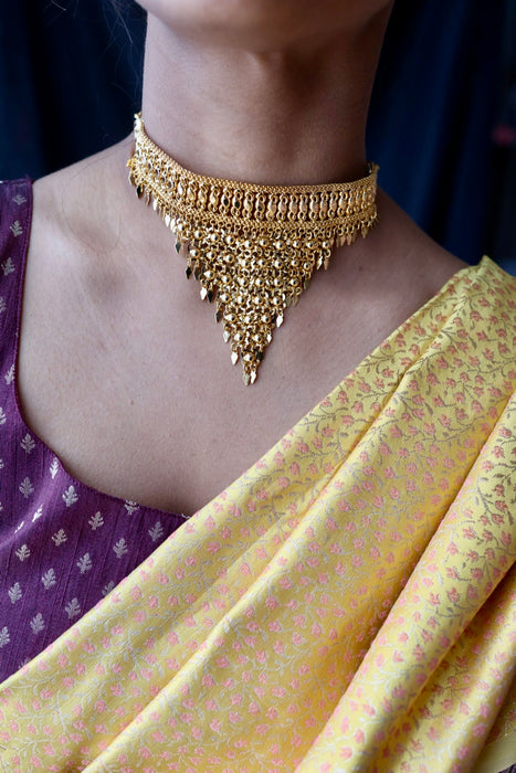 Heritage gold plated choker necklace H8910