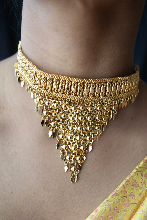 Heritage gold plated choker necklace H8910