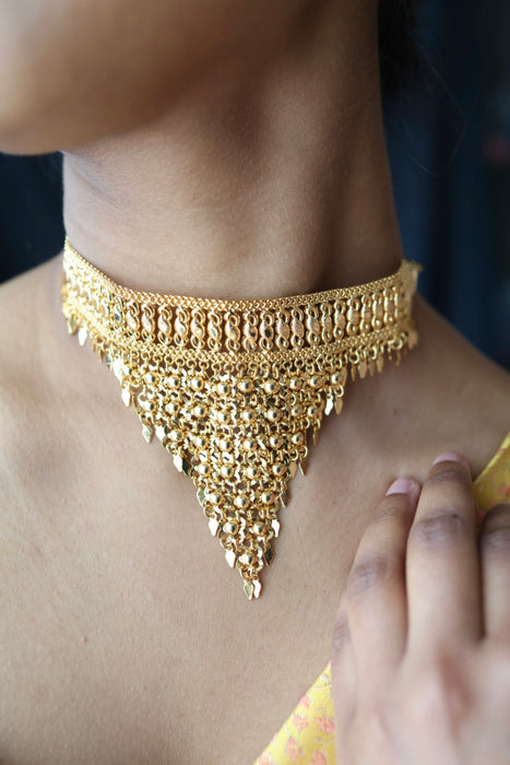 Heritage gold plated choker necklace H8910