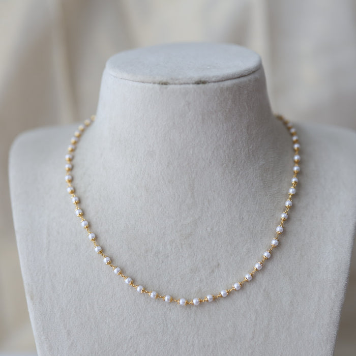 Heritage gold plated pearl short chain HC691