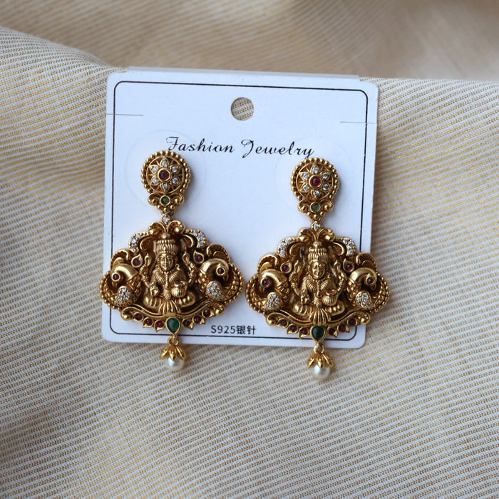 Antique gold temple drop earrings AD2389