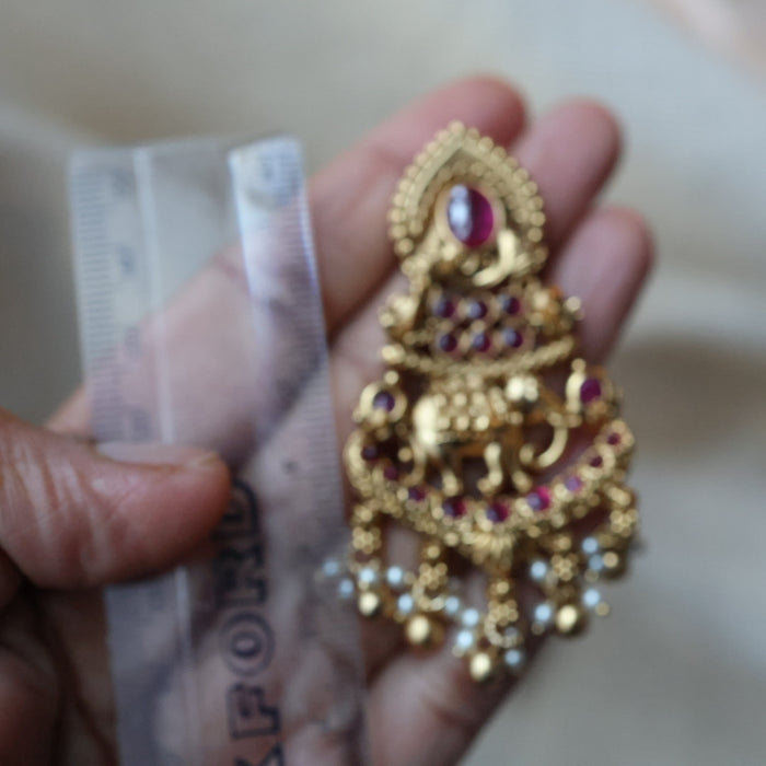 Antique kemp stones drop earrings AD2456