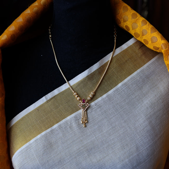 Heritage gold plated simple short necklace H9899