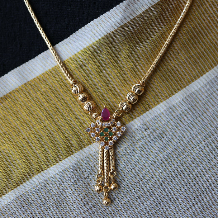 Heritage gold plated simple short necklace H9899