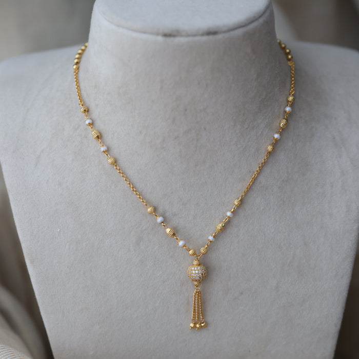 Heritage gold plated simple Pearl chain HC145