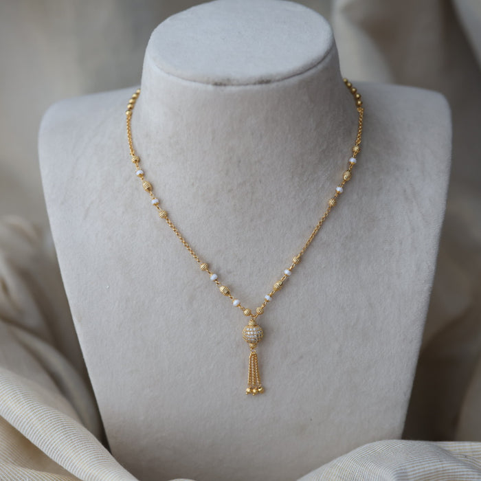 Heritage gold plated simple Pearl chain HC145