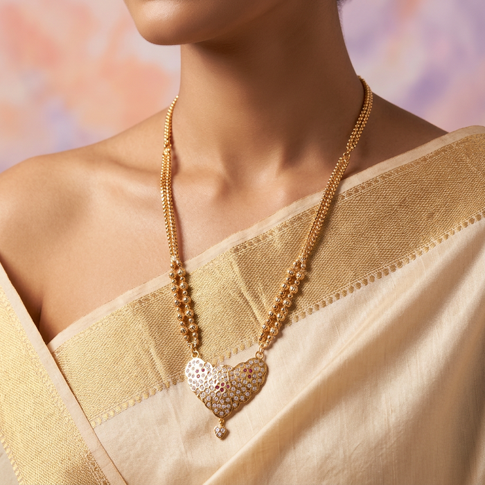 Heritage gold plated padakam necklace HP333
