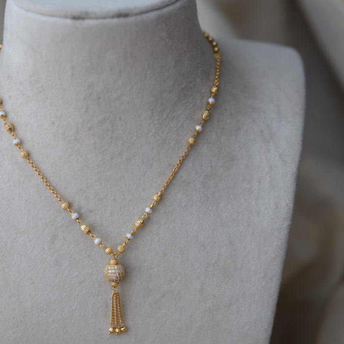 Heritage gold plated simple Pearl chain HC145