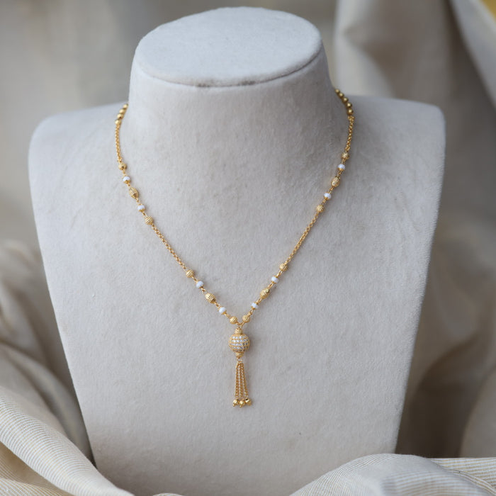 Heritage gold plated simple Pearl chain HC145