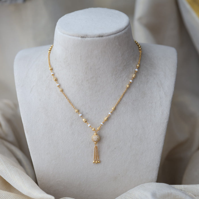 Heritage gold plated simple Pearl chain HC145
