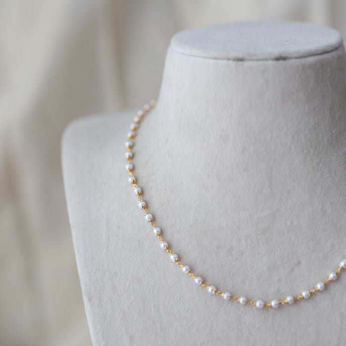 Heritage gold plated pearl short chain HC691