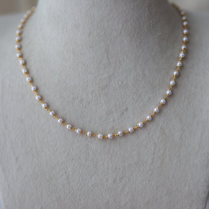 Heritage gold plated pearl short chain HC691