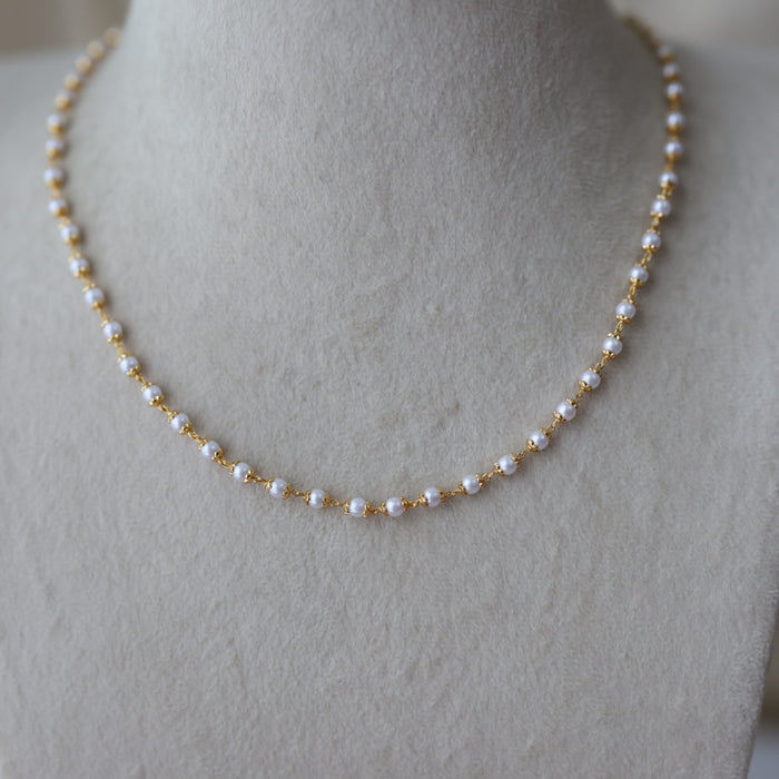 Heritage gold plated pearl short chain HC691