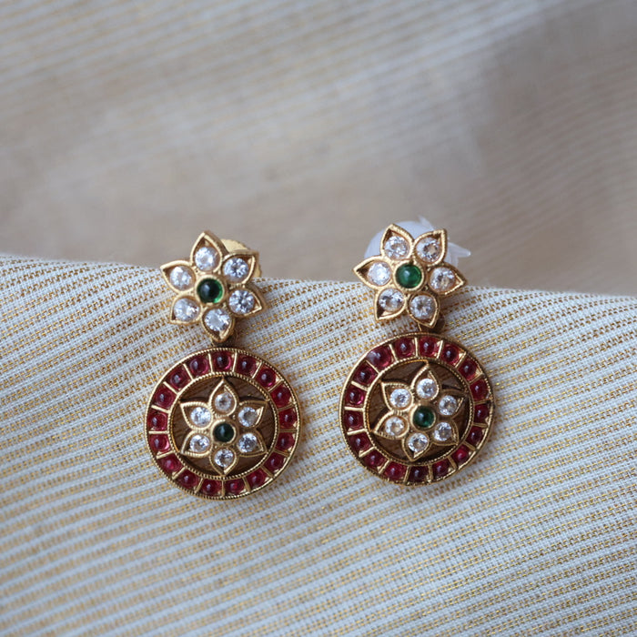 Antique ruby white stone studd earrings  AS0046