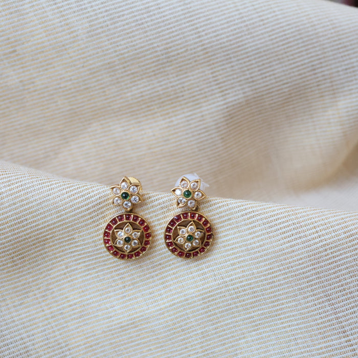 Antique ruby white stone studd earrings  AS0046