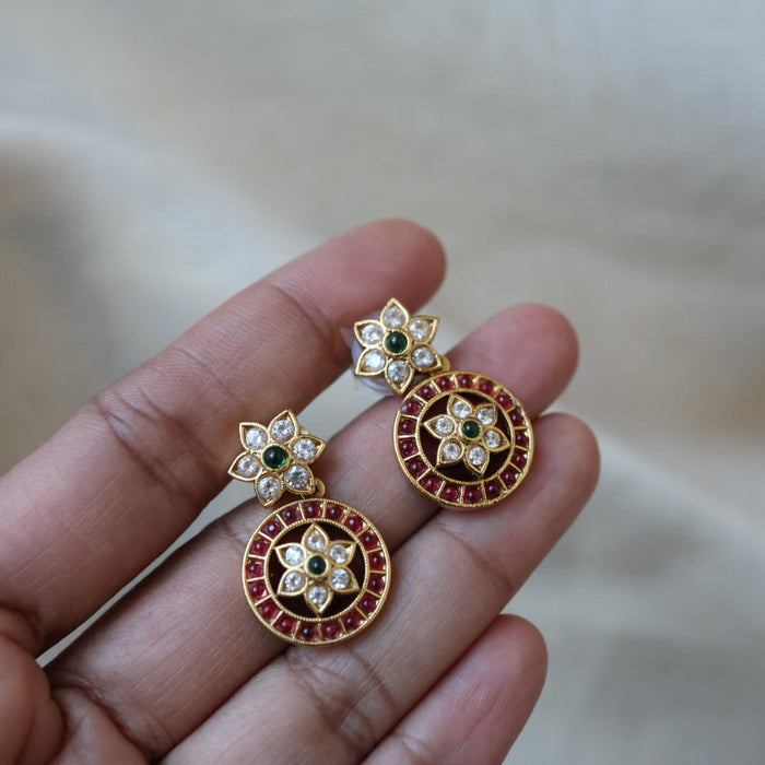 Antique ruby white stone studd earrings  AS0046