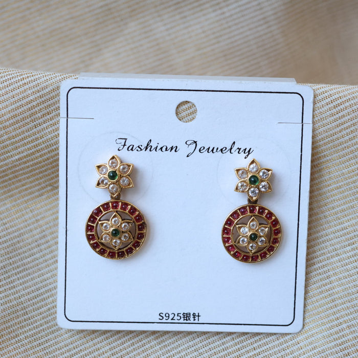 Antique ruby white stone studd earrings  AS0046