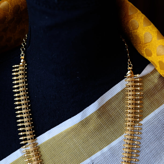 Heritage gold plated long necklace with earrings HL435