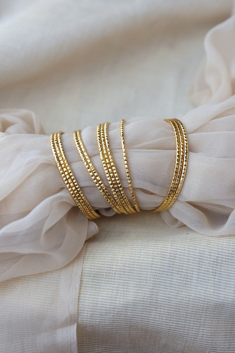 Heritage gold plated white stone bangle HB6521 (Set of 12 bangles)