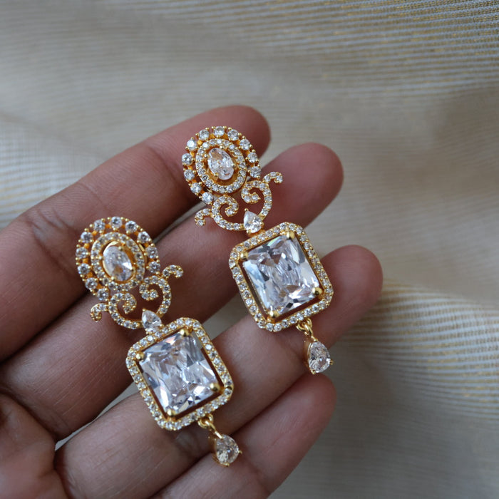 Heritage white stone studd earrings HS201