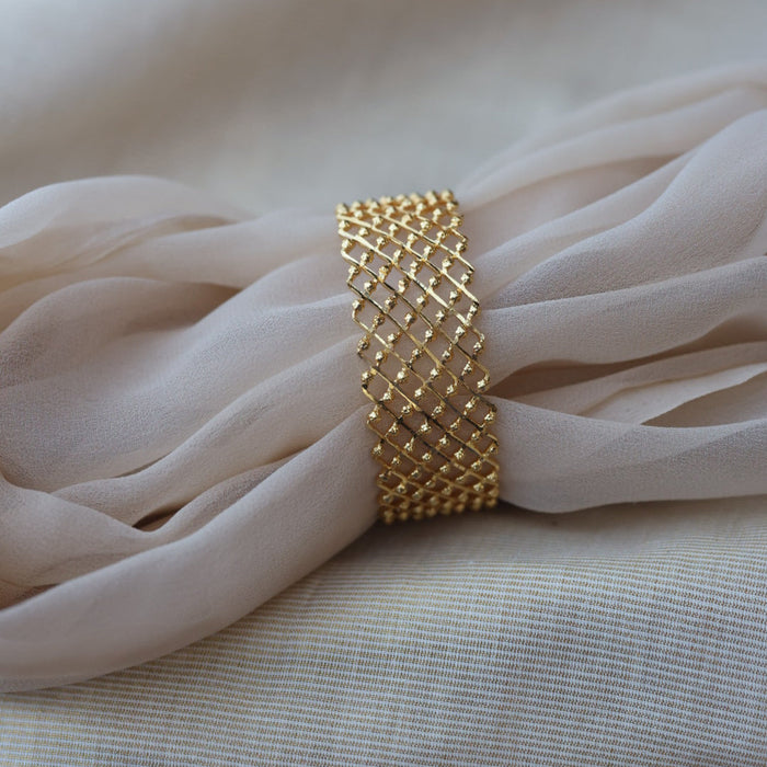 Heritage gold plated white stone bangle HB5677 ( 1 bangle)