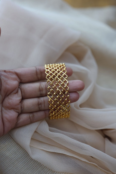 Heritage gold plated white stone bangle HB5677 ( 1 bangle)