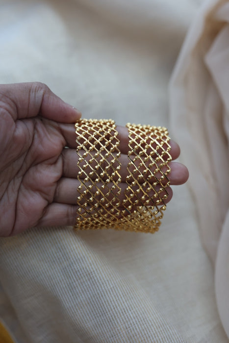 Heritage gold plated white stone bangle HB5677 ( 1 bangle)