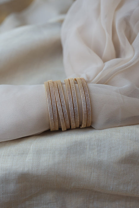 Heritage gold plated white stone bangle HB34212 (Set of 2 bangles)
