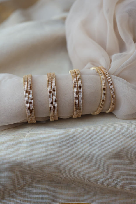 Heritage gold plated white stone bangle HB34212 (Set of 2 bangles)