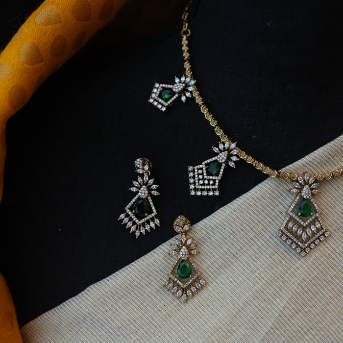 Antique designer short necklace with earrings SS11081