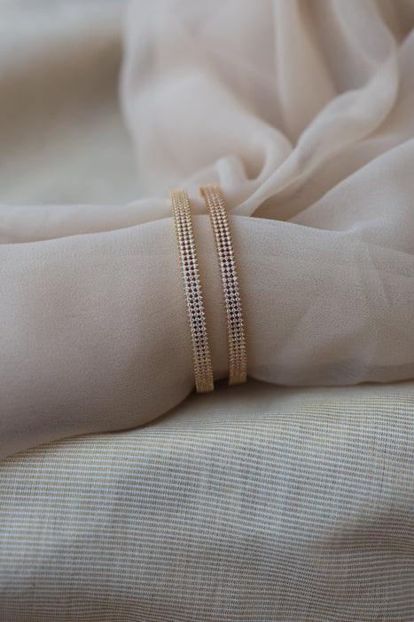 Heritage gold plated white stone bangle HB34212 (Set of 2 bangles)
