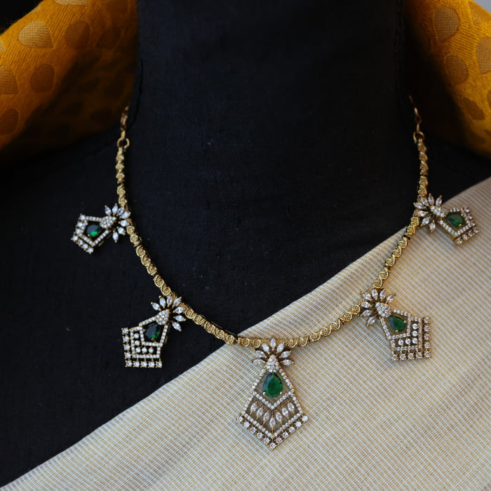 Antique designer short necklace with earrings SS11081