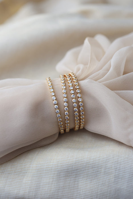 Heritage gold plated white stone bangle HB1345 (Set of 4 bangles)